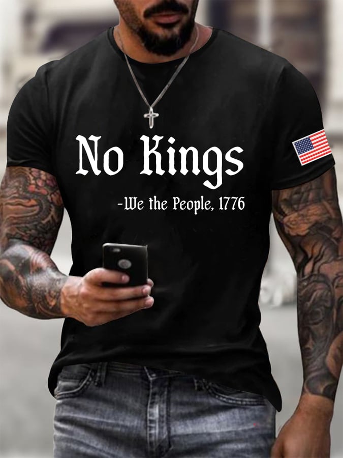 🔥Buy 3 Get 15% Off🔥Men's No Kings In America Print T-shirt