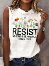 🔥Buy 3 Get 15% Off🔥Vintage Flowers Resist No Kings In America Since 1776 Tops Tank