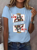 Women's  Jesus Is King Christian  Print  T-shirt