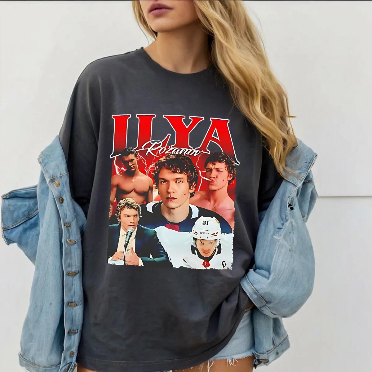 Hockey Romance Print Casual T-shirt