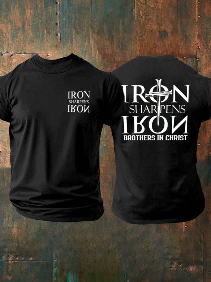 🔥Buy 3 Get 15% Off🔥🔥Hot Sale Picks 🔥Men's Iron Sharpen Iron Printed Christian T-shirt