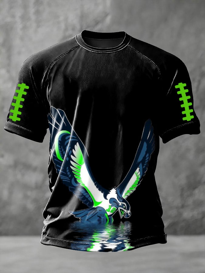 Men's Retro Black Art Print T-shirt