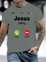 Men's Retro Jesus Calling Print T-Shirt