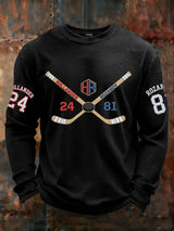 Men's Retro Hockey Printed Casual Long-Sleeved Top