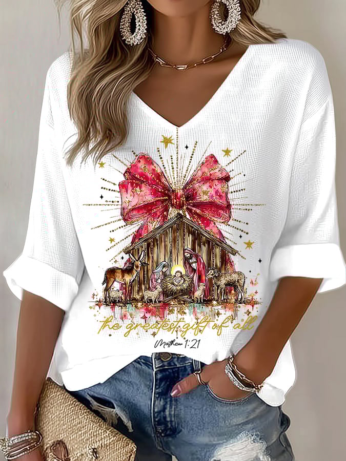 Women's Nativity Faith Print T-shirt