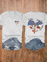 Women's Casual Christian Faith Graphic Print Short Sleeve T-Shirt