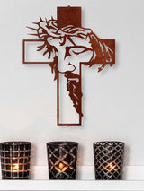 Women's Faith Vintage Handmade Double Layered Alloy Wooden Cross Necklace