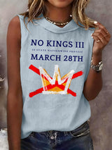 🔥Buy 3 Get 15% Off🔥Retro No Kings III 50 State Nationwide Protest March 28th Print Tops Tank