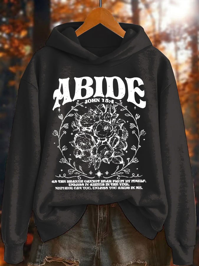 Women's John 15:4 Print Hoodie