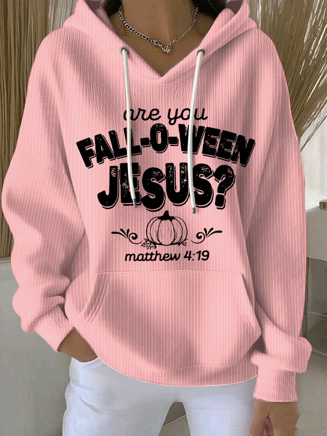 Women's Are You Fall-O-Ween Jesus Print Casual Sweatshirt