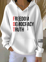 🔥Buy 3 Get 15% Off🔥Women's Casual FDT Freedom Democracy Truth  Hoodie