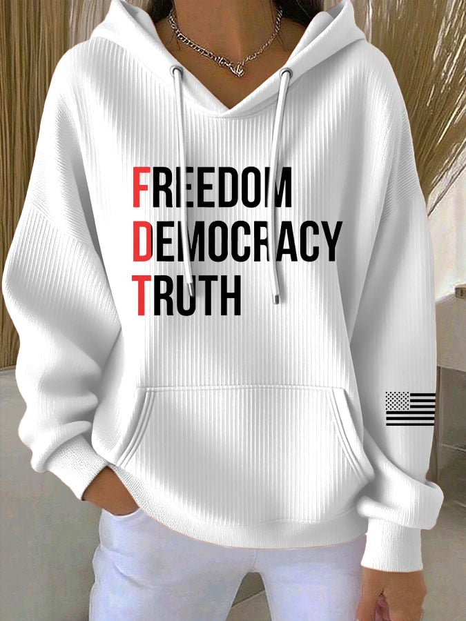🔥Buy 3 Get 15% Off🔥Women's Casual FDT Freedom Democracy Truth  Hoodie