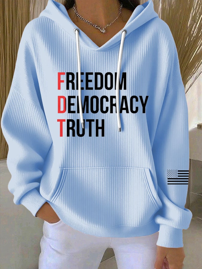 🔥Buy 3 Get 15% Off🔥Women's Casual FDT Freedom Democracy Truth  Hoodie