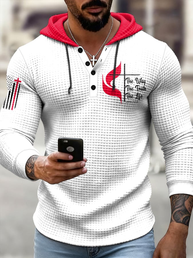 Men's Casual Christian Faith Print Top