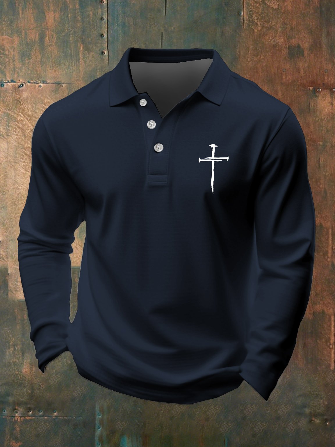 Men's Casual Faith Long Sleeve Polo
