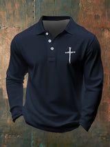Men's Casual Faith Long Sleeve Polo