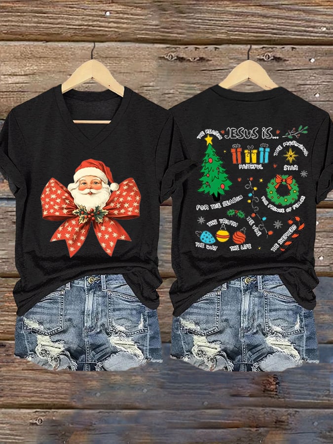 Christmas printed casual T-shirt
