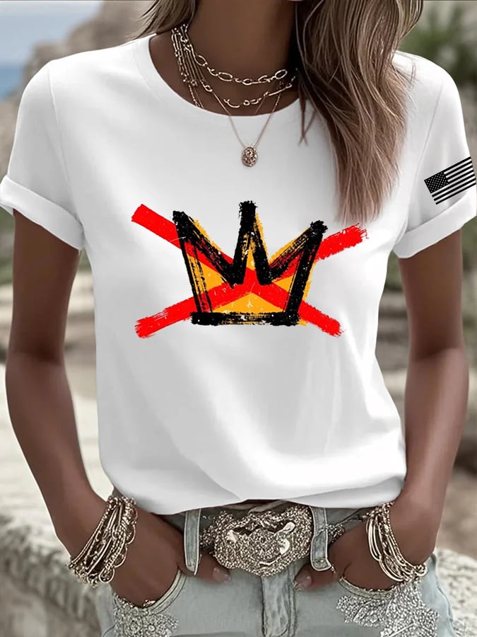 🔥Buy 3 Get 15% Off🔥Women's No Kings Printed Casual T-shirt