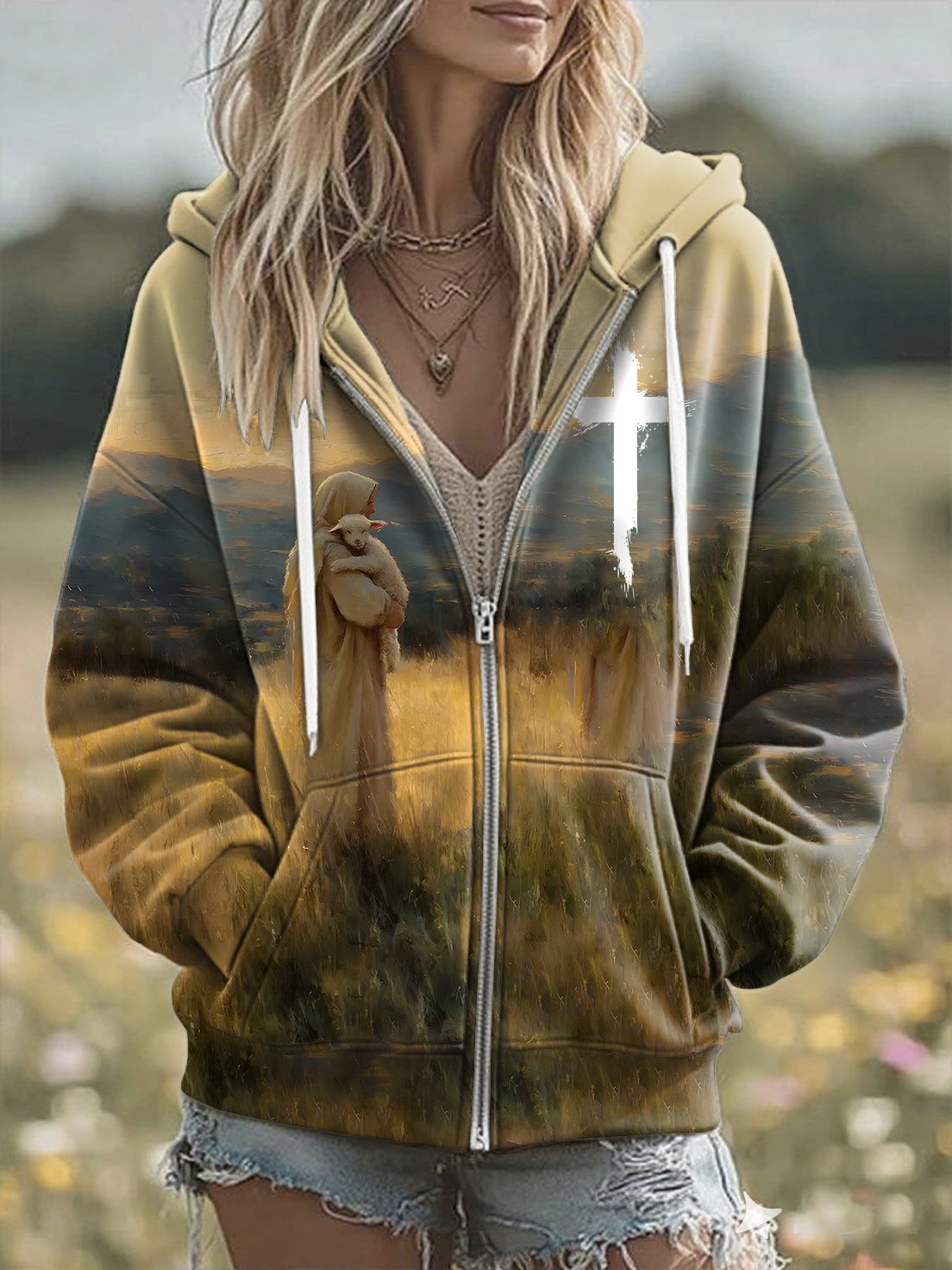 Women'S Casual Faith Print Hoodie