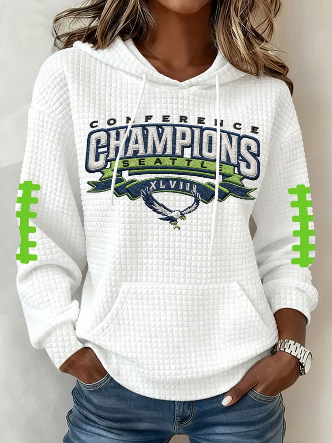 Women's Football Print Hoodie Sweatshirt