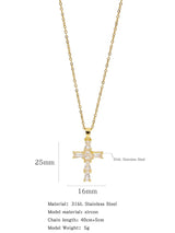 Fashionable Colorful Zircon Cross Necklace For Men And Women