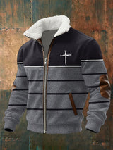 Men's Casual Faith Color Block Gradient Zipper Jacket