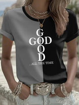 Women's casual faith contrast color T-shirt