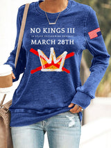 🔥Buy 3 Get 15% Off🔥Retro No Kings III 50 State Nationwide Protest March 28th Print Sweatshirt