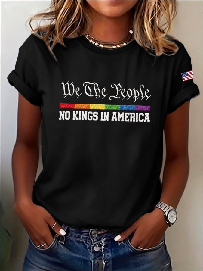 🔥Buy 3 Get 15% Off🔥Women's NO KINGS IN AMERICA Print T-Shirt