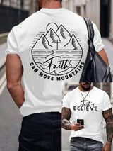 🔥Buy 3 Get 15% Off🔥Men's Faith Can Mountains Print Casual T-Shirt