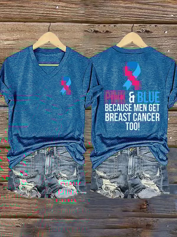 Women's  Casual Breast Cancer Print  T-Shirt