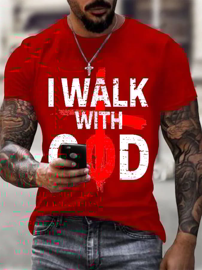 🔥Buy 3 Get 15% Off🔥Men's My Walk with God  T-shirt