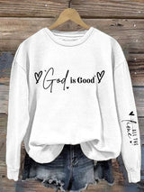 Women's God Is Good Printed Casual Sweatshirt