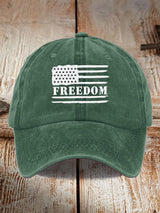 Unisex Freedom American Flag Print Baseball Cap