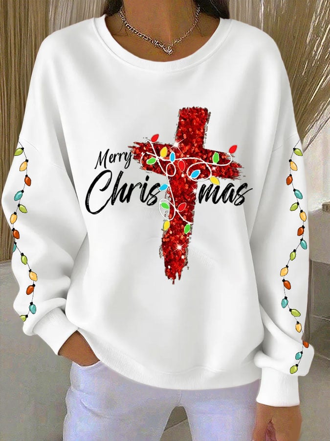 Women's Christmas Christ Merry Christmas Printed Casual T-shirt