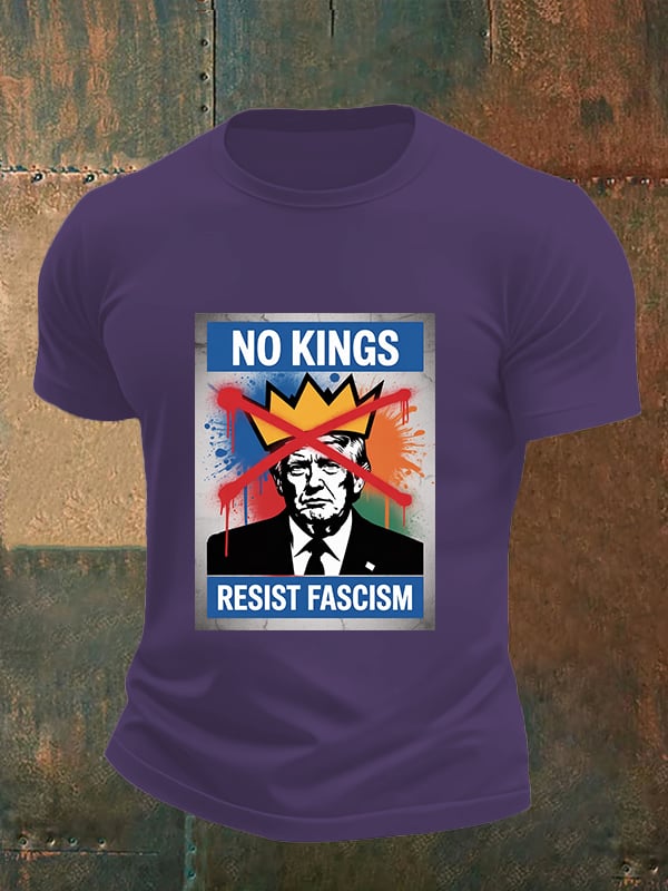 🔥Buy 3 Get 15% Off🔥Men's   NO KINGS RESIST FASCISM T-shirt