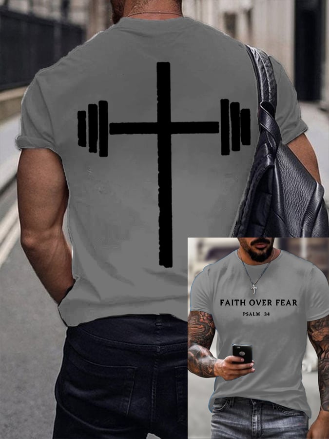 🔥Buy 3 Get 15% Off🔥Men's Gym Faith Printed Shirt