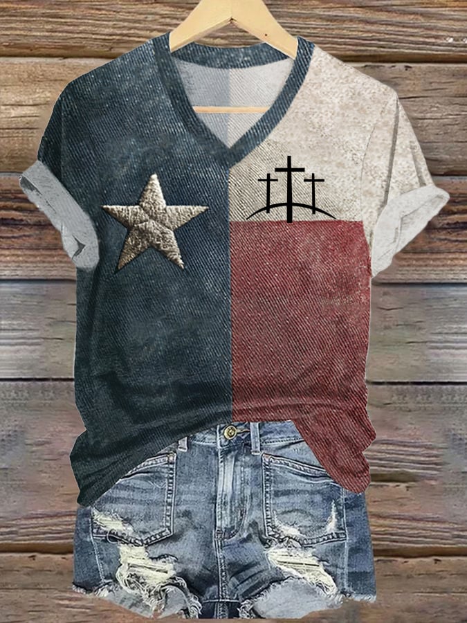 Women's Vintage Texas Faith Print T-Shirt