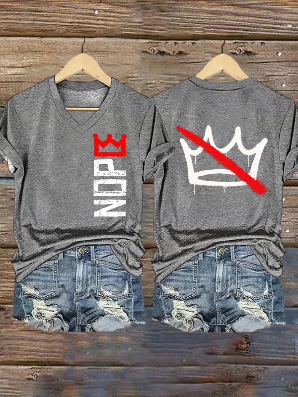 🔥Buy 3 Get 15% Off🔥Women's  Nope, No Kings In America Print T-shirt