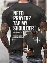 Men'S Casual "Let'S Pray" Faith Print T-Shirt