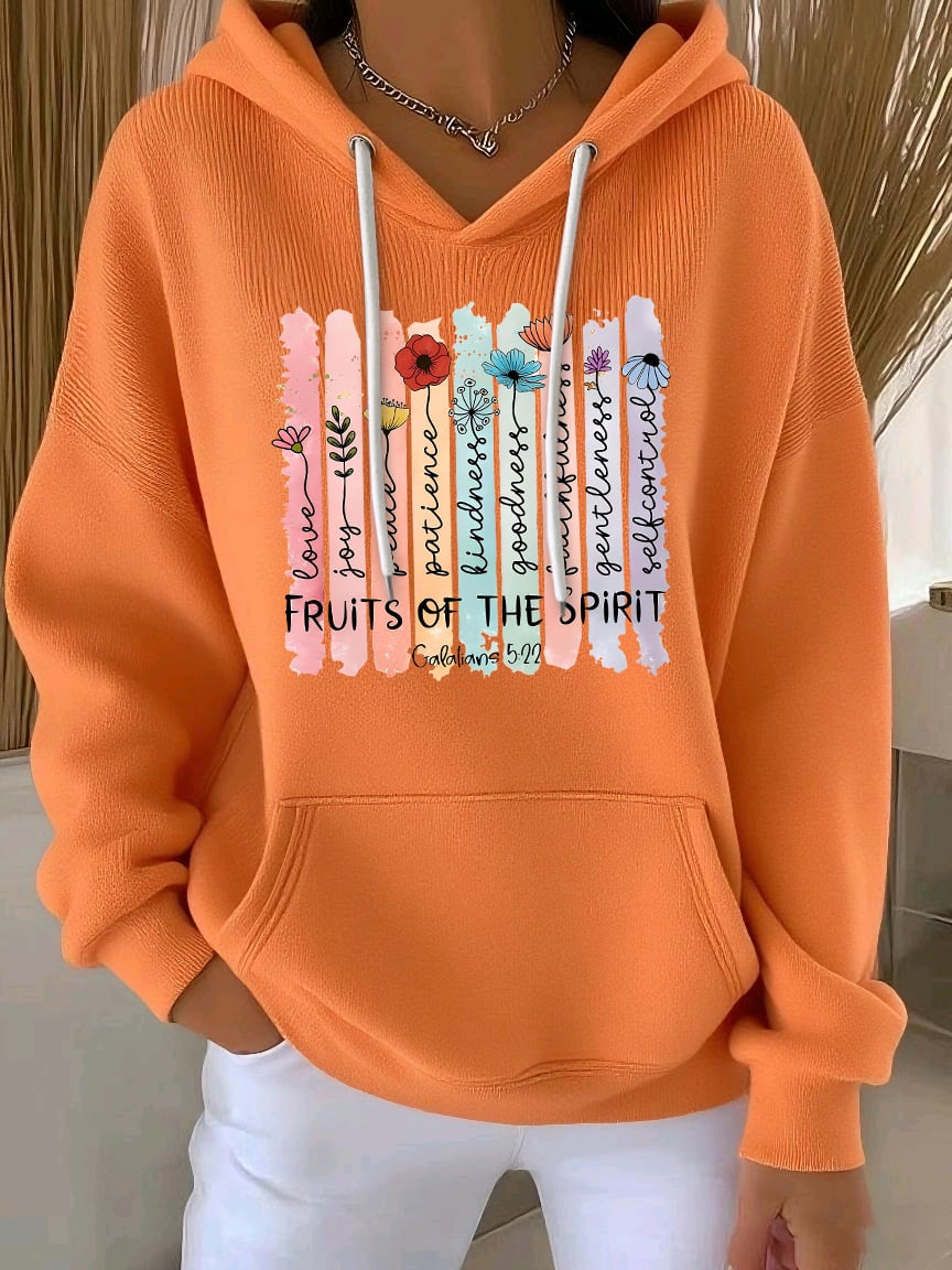 Women's Faith Print Casual Hoodie