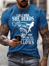 Men'S Retro I Like It When She Bends Over But I Love It When She Tugs On My Worm And Swallows Printed Casual T-Shirt