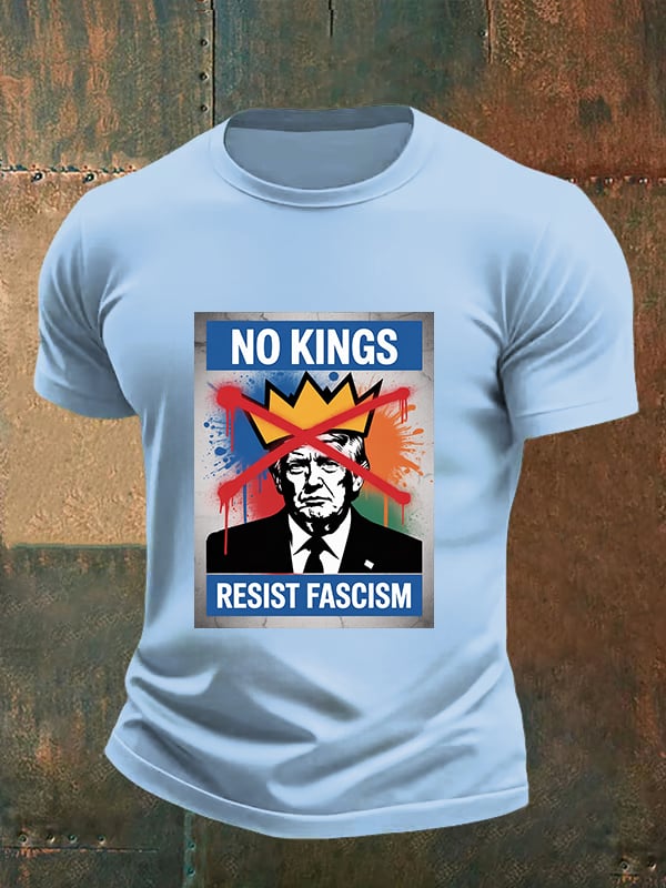 🔥Buy 3 Get 15% Off🔥Men's   NO KINGS RESIST FASCISM T-shirt