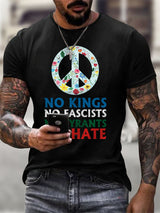 🔥Buy 3 Get 15% Off🔥Men's No Kings No Fascists Print T-Shirt