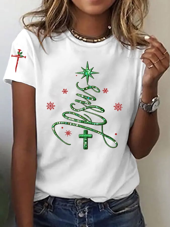 Women's Casual Christmas Jesus T-shirt