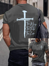 🔥Buy 3 Get 15% Off🔥🔥Hot Sale Picks 🔥Men's The Way The Truth The Life Print T-Shirt