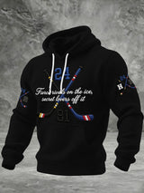 Men's Ice Hockey Fierce Rivals On The Ice, Secret Lovers Off It Printed Casual Hoodie