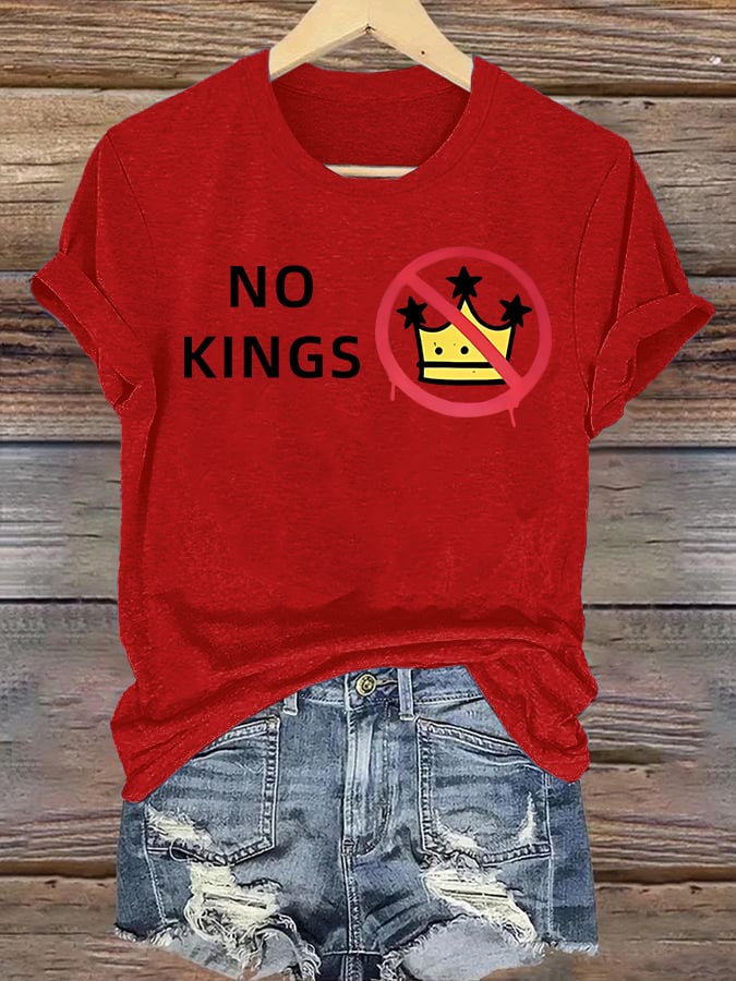 🔥Buy 3 Get 15% Off🔥Women's  NO KINGS Print T-Shirt
