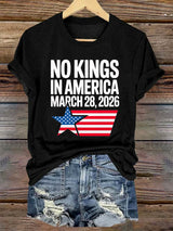 🔥Buy 3 Get 15% Off🔥Women's No Kings Day March 28 2026 Print T-Shirt