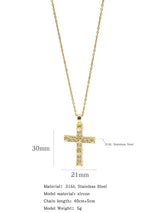 Fashionable Colorful Zircon Cross Necklace For Men And Women